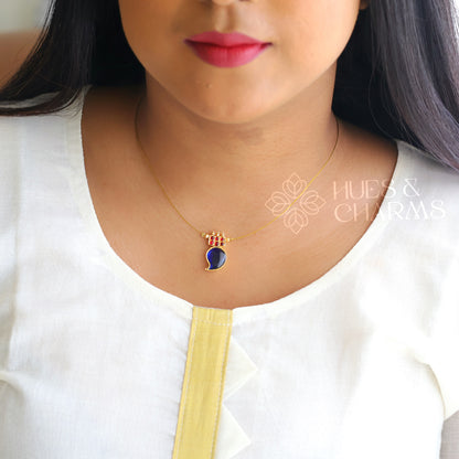 MANGO FLOATING NECKPIECE - BLUE