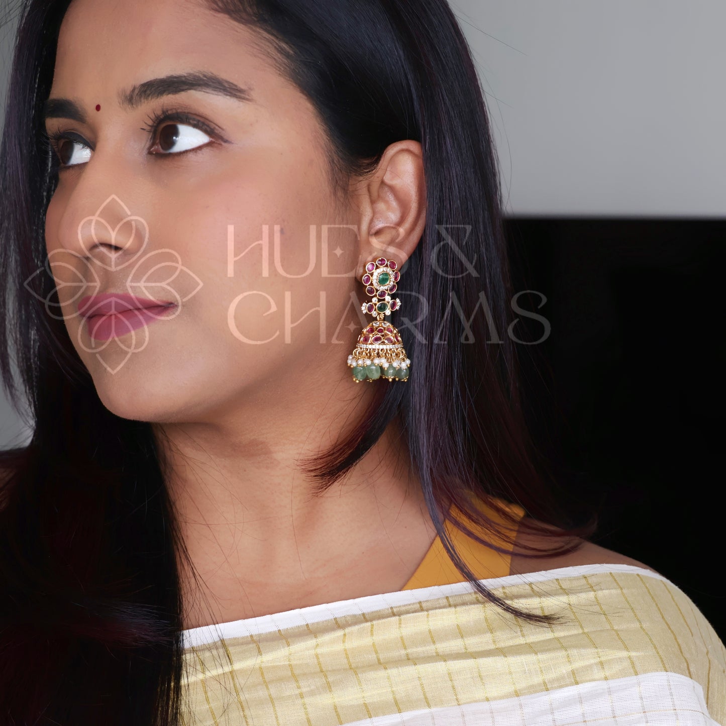 GOLDEN RATNA PUSHPA JHUMKA | PREMIUM JEWELLERY