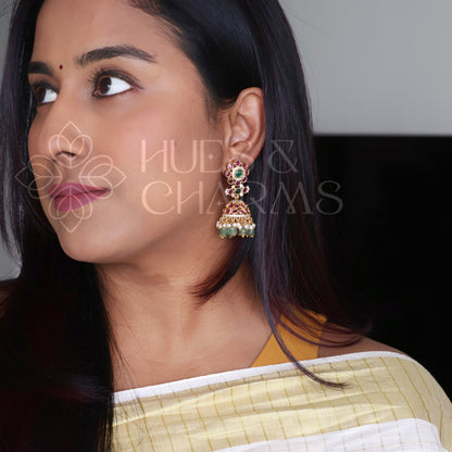GOLDEN RATNA PUSHPA JHUMKA | PREMIUM JEWELLERY