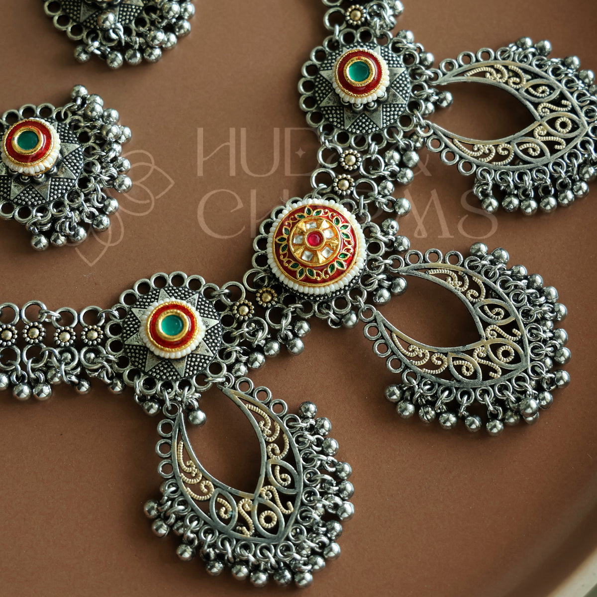 OXIDIZED STATEMENT KAASHNI NECKLACE SET