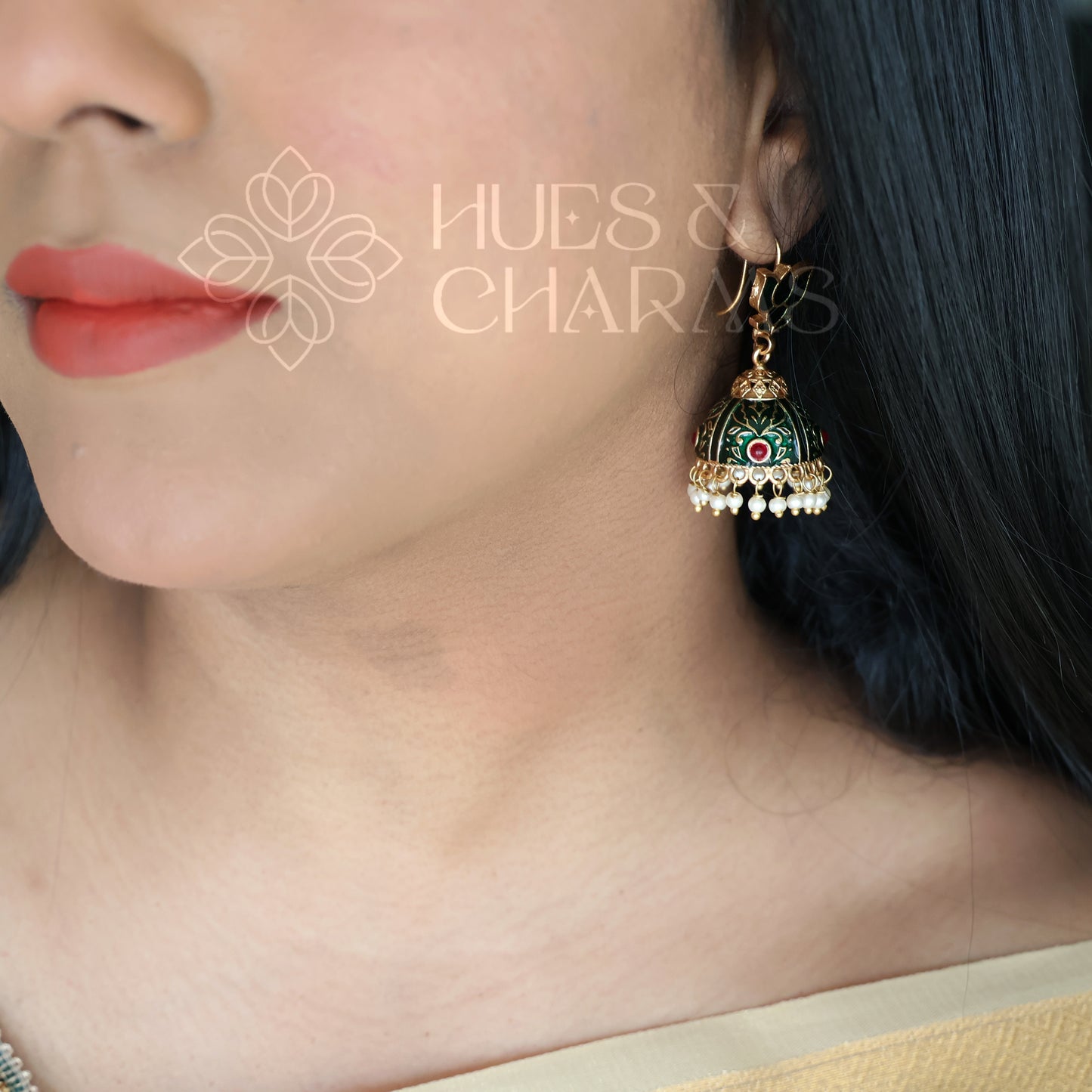 GOLDEN LOTUS JHUMKAS (COLOURS AVAILABLE)
