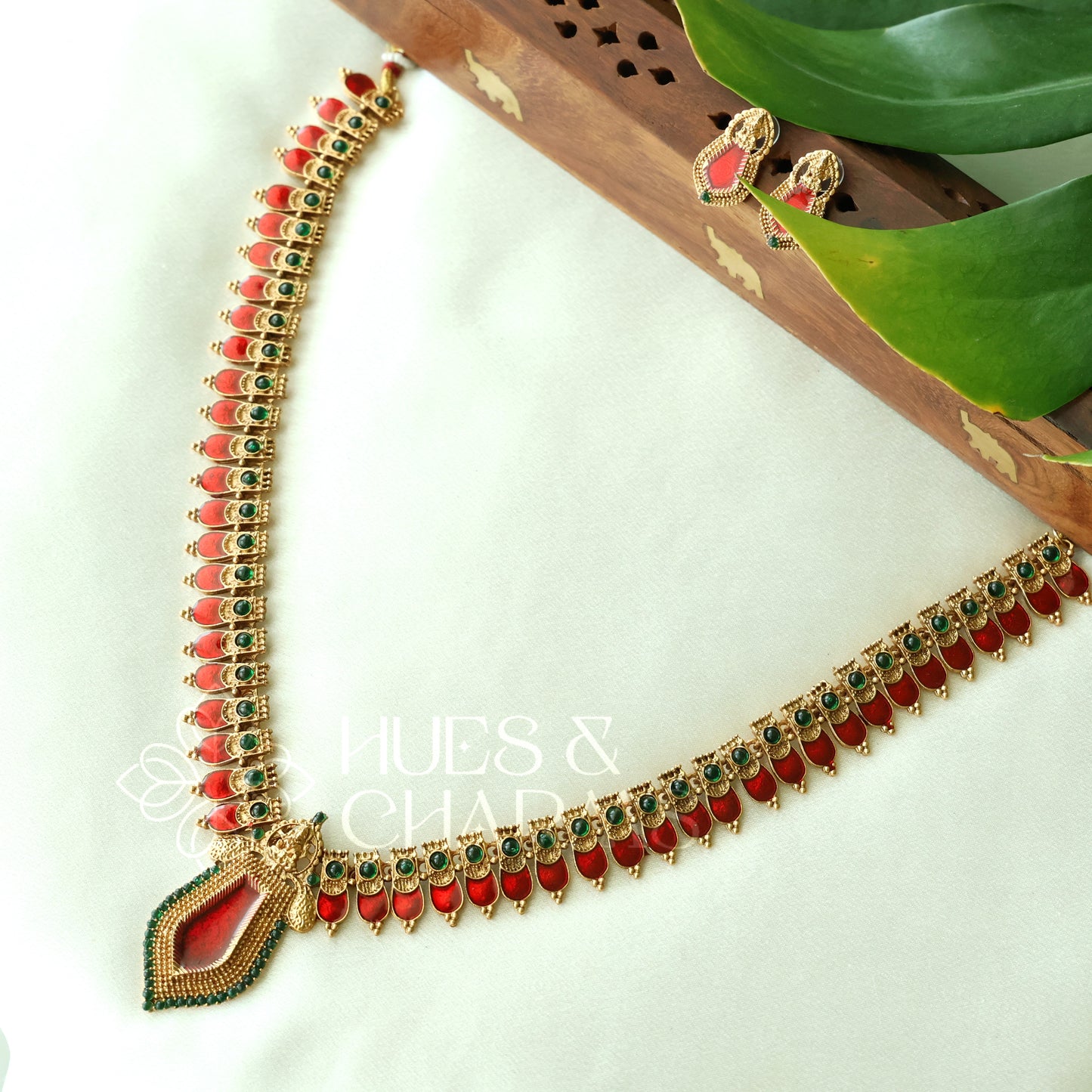GOLDEN PALAKKA LAKSHMI HARAM SET (Colours available)