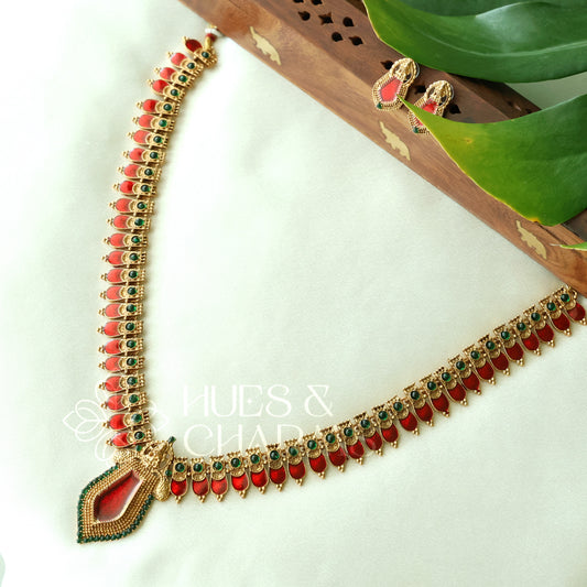 GOLDEN PALAKKA LAKSHMI HARAM SET (Colours available)