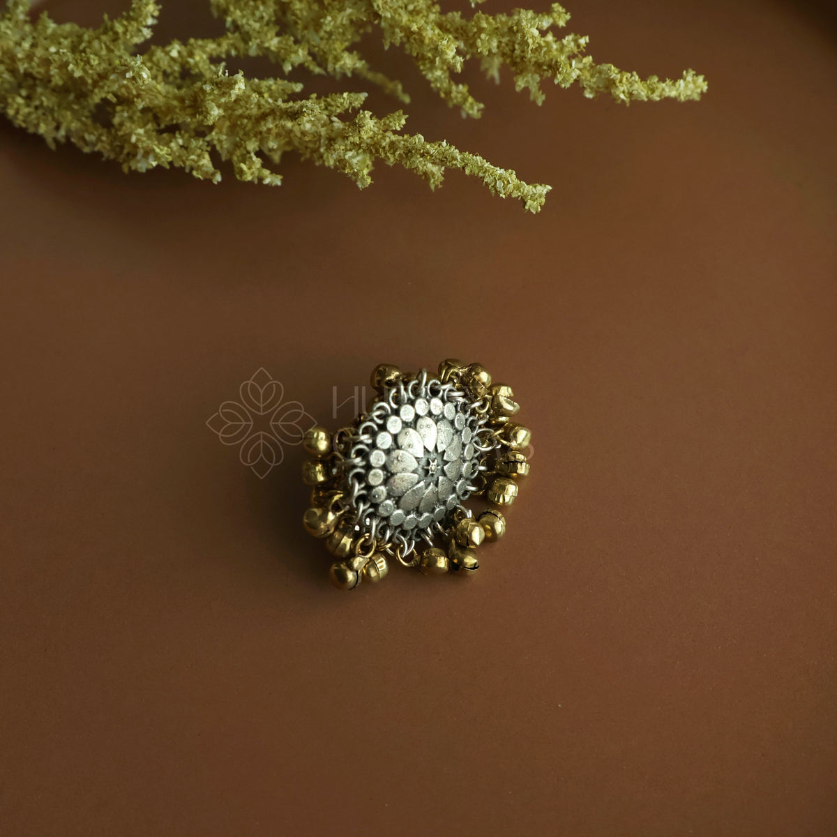 OXIDIZED DUAL TONE STATEMENT GHUNGAROO RING
