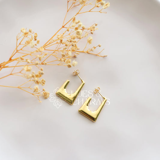 GOLDEN RECTANGULAR HOOPS