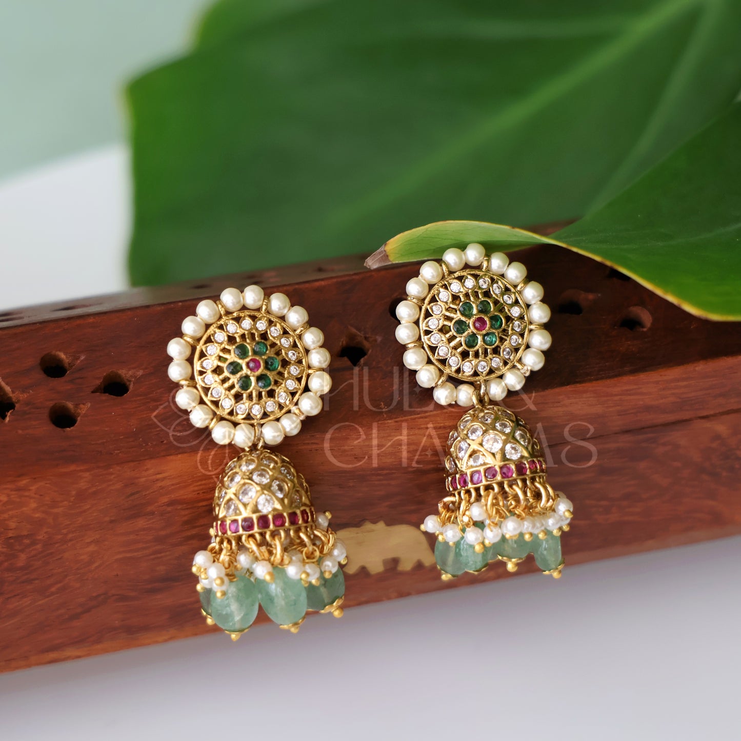 TRADITIONAL CHANDRIKA PEARL BLOOM JHUMKA | PREMIUM JEWELLERY
