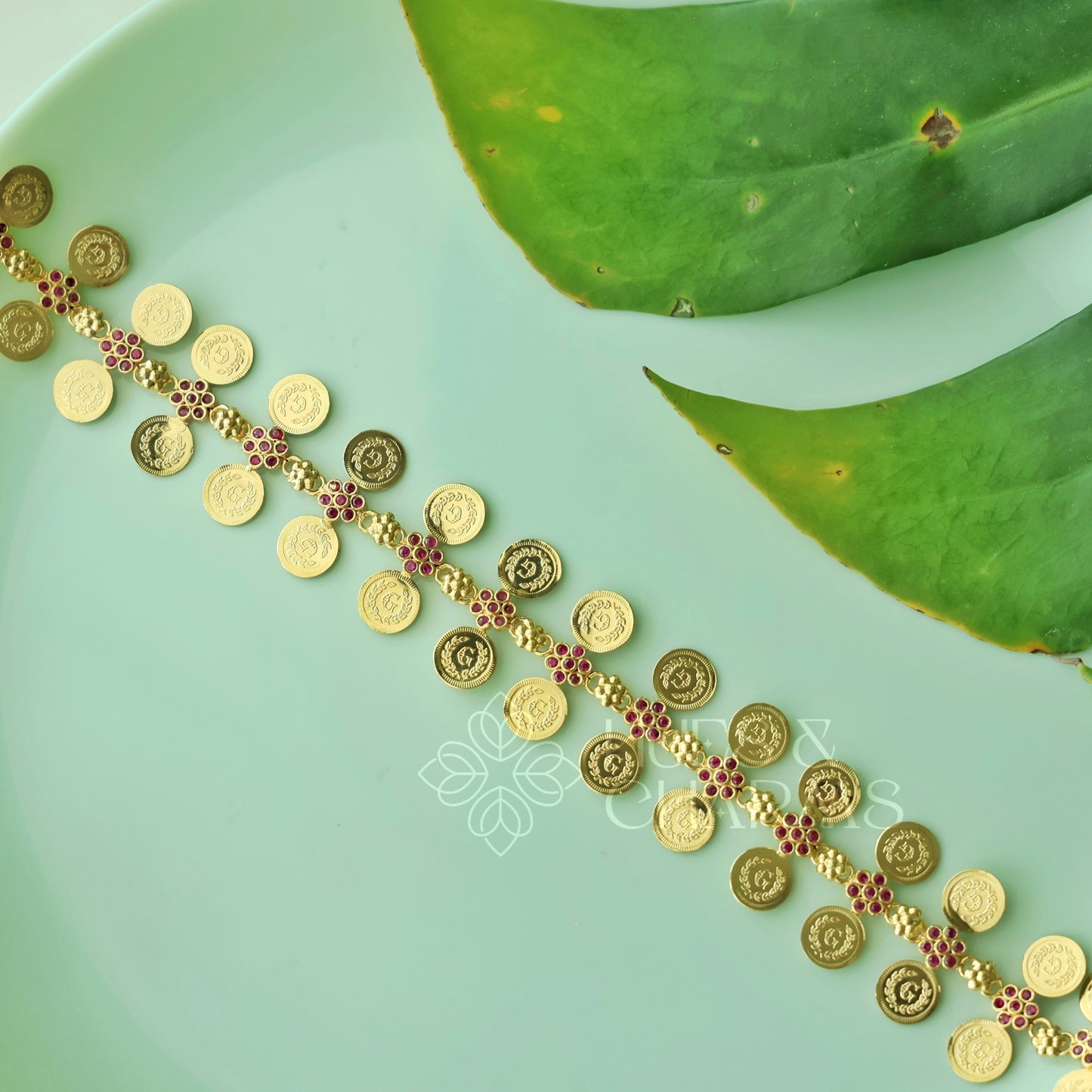 TRADITIONAL RATNA KAASU CHOKER NECKPIECE | PREMIUM GOLD PLATED (NON IDOL VERSION)