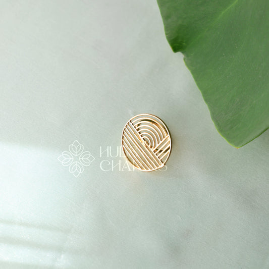 GOLDEN ARC & LINE ADJUSTABLE RING