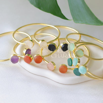 DUAL RAW STONE BANGLE (COLOURS AVAILABLE)