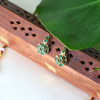 GOLDEN PUSHPA LEAF LAKSHMI NECKLACE SET (COLOURS AVAILABLE)