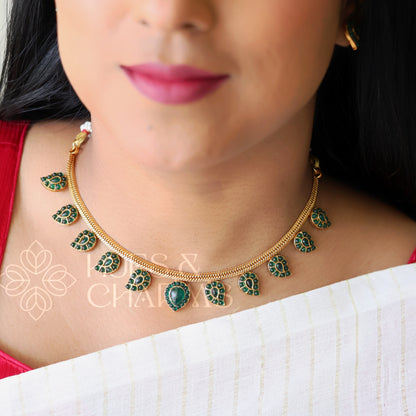 GOLDEN MAANGA KEMP NECKLACE SET (COLOURS AVAILABLE)