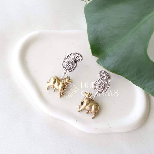 OXIDIZED DUAL TONE NANDI EARRINGS