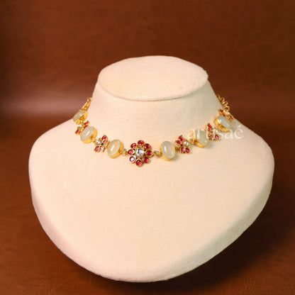ÉLORA NATURAL STONE CHOKER SET - CLOUDY ONYX