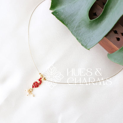 GOLDEN PEACOCK CHARM FLOATING NECKPIECE (COLOURS AVAILABLE)