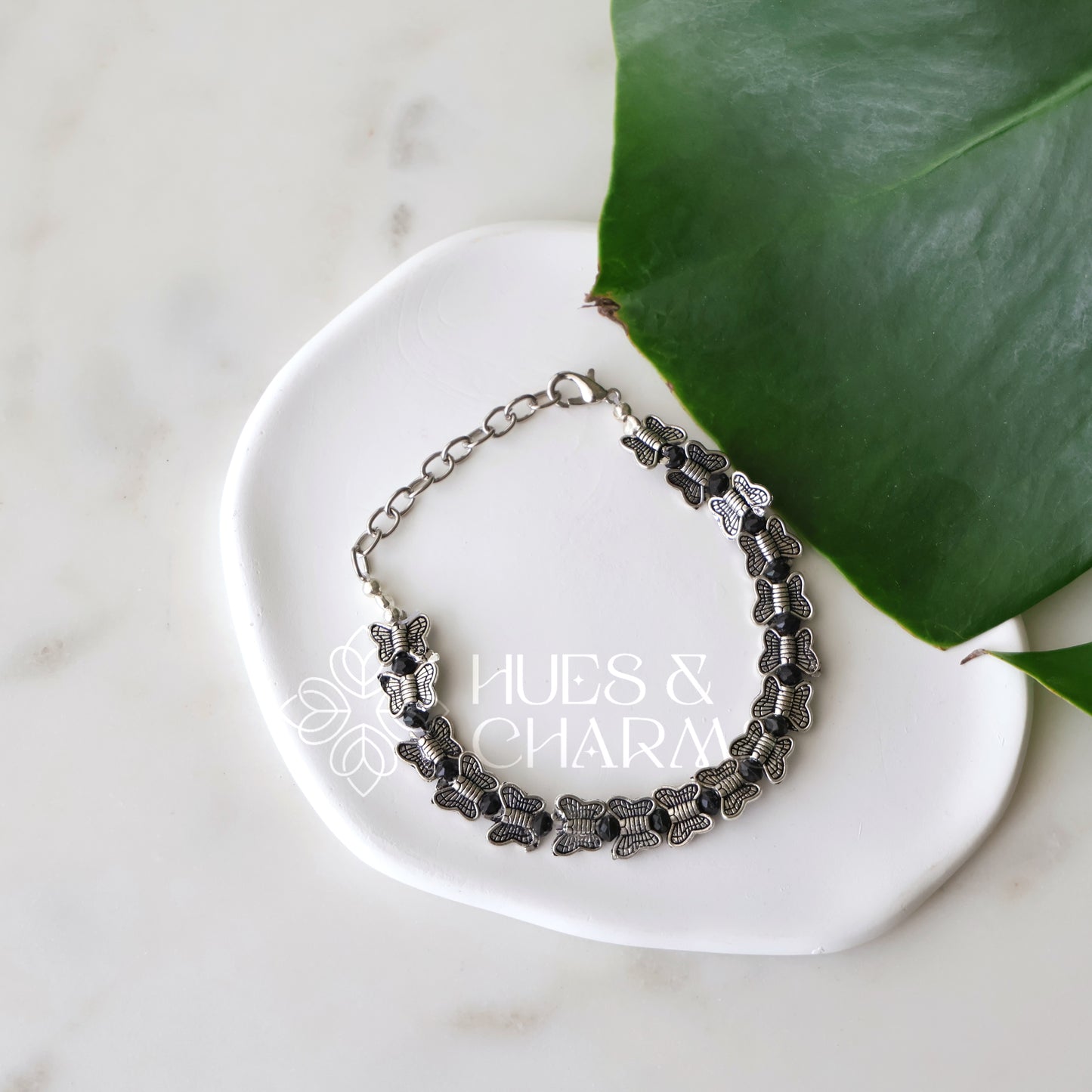 OXIDISED MOTIF AND BEADS ADJUSTABLE BRACELET (OPTIONS AVAILABLE)