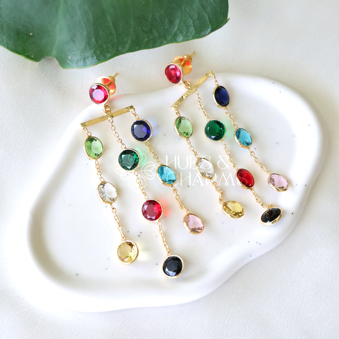 GLOSSY 3 LAYER MULTICOLOUR STATEMENT EARRING (COLOURS AVAILABLE)