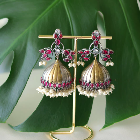 DUAL SHADE STATEMENT JHUMKAS( COLOURS AVAILABLE )