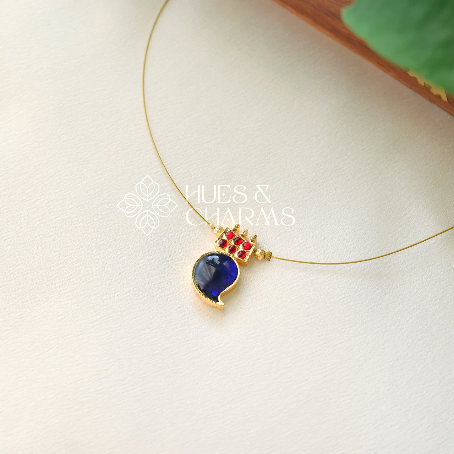 MANGO FLOATING NECKPIECE - BLUE