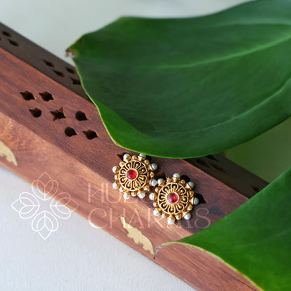 GOLDEN SIMPLE CHAKRA MOTIF NECKLACE SET
