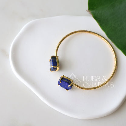 GOLDEN LAPIS ADJUSTABLE BANGLE