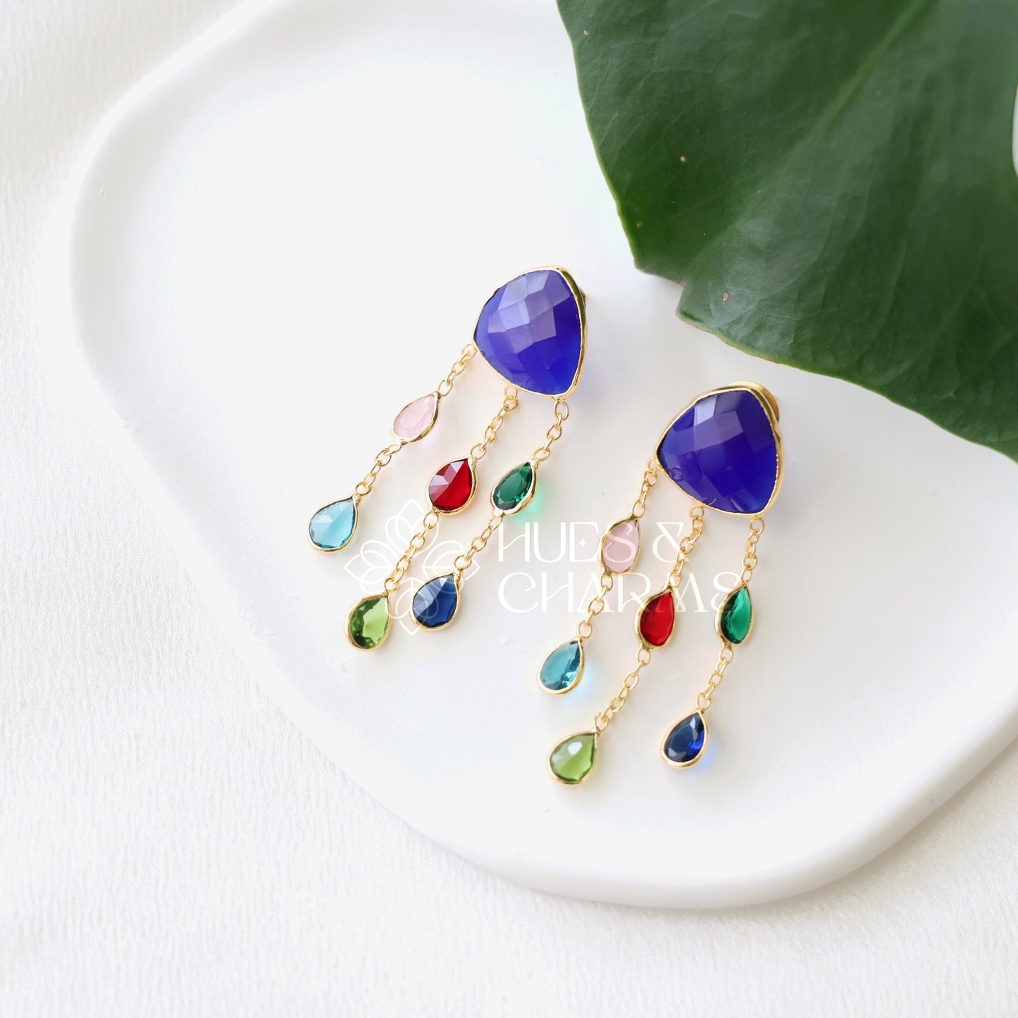 GLOSSY 3 LAYER MULTICOLOUR STATEMENT EARRING (COLOURS AVAILABLE)