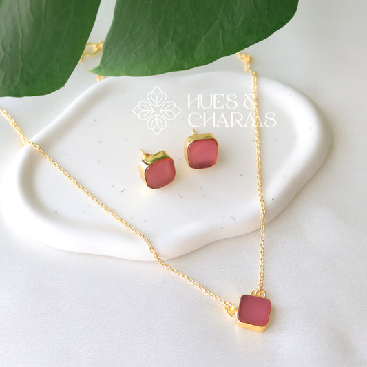 MINIMALSQUARE NECKLACE SET (COLOURS AVAILABLE)