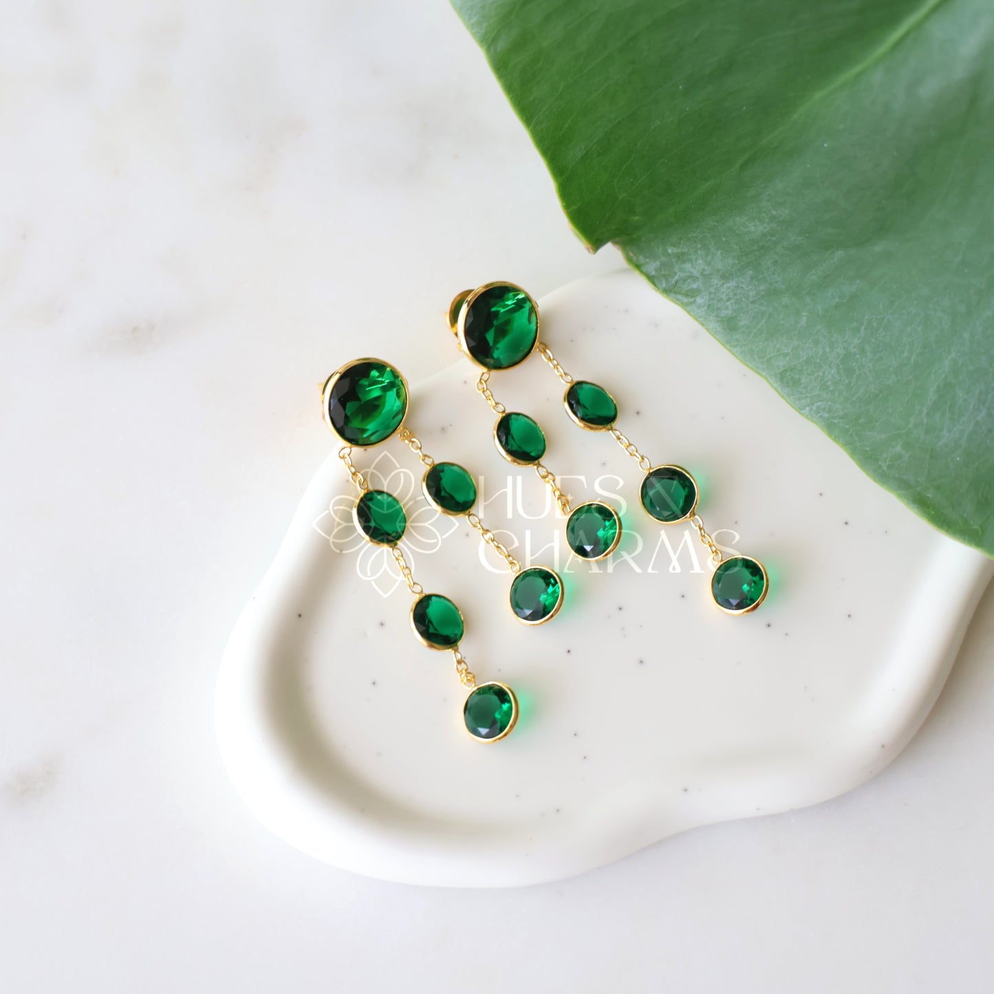 GLOSSY ROYAL AZURE FALL EARRINGS (COLOURS AVAILABLE)