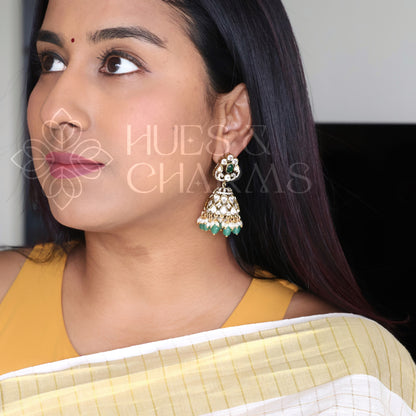 VYRA VICTORIAN EMERALD JHUMKA| PREMIUM JEWELLERY