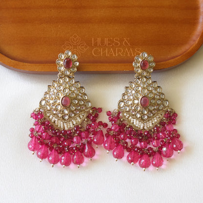 STATEMENT ELEGANT EARRINGS - PINK