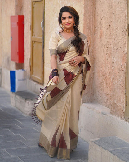 GOLDEN TISSUE BHUMI TEMPLE SAREE
