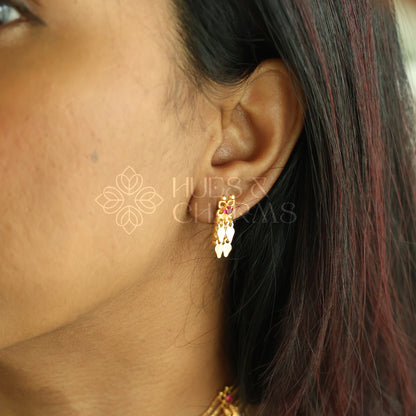 TRADITIONAL STATEMENT 5 LAYER RUBY ELAKKATHALI CHOKER SET | GOLD PLATED