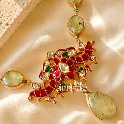 SERÉNA NATURAL STONE MID LENGTH NECKLACE SET - CABOCHON