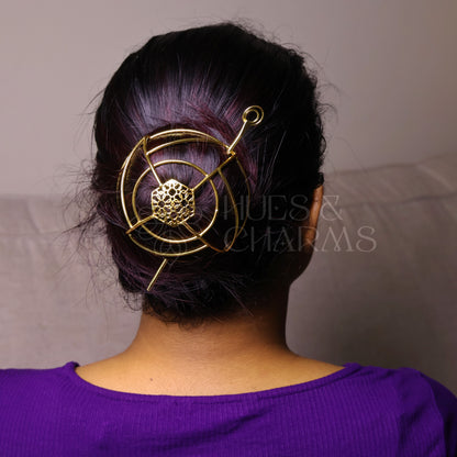 GOLDEN ORBIT HAIR BUN CAGE