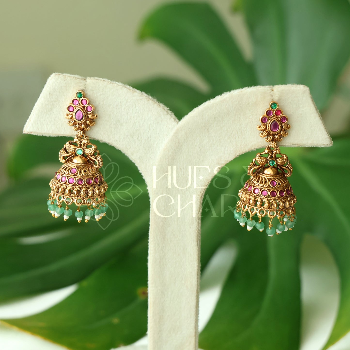 TRADITIONAL MOHINI  RATNA MAYURA JHUMKA