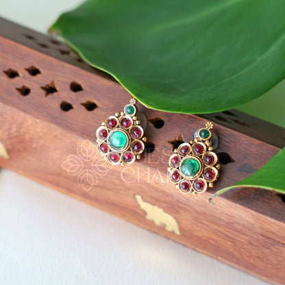 TRADITIONAL LAKSHMI COIN FLORAL NECKLACE SET