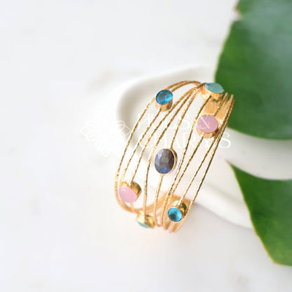 GLOSSY STATEMENT  PASTEL HARMONY ADJUSTABLE BANGLE