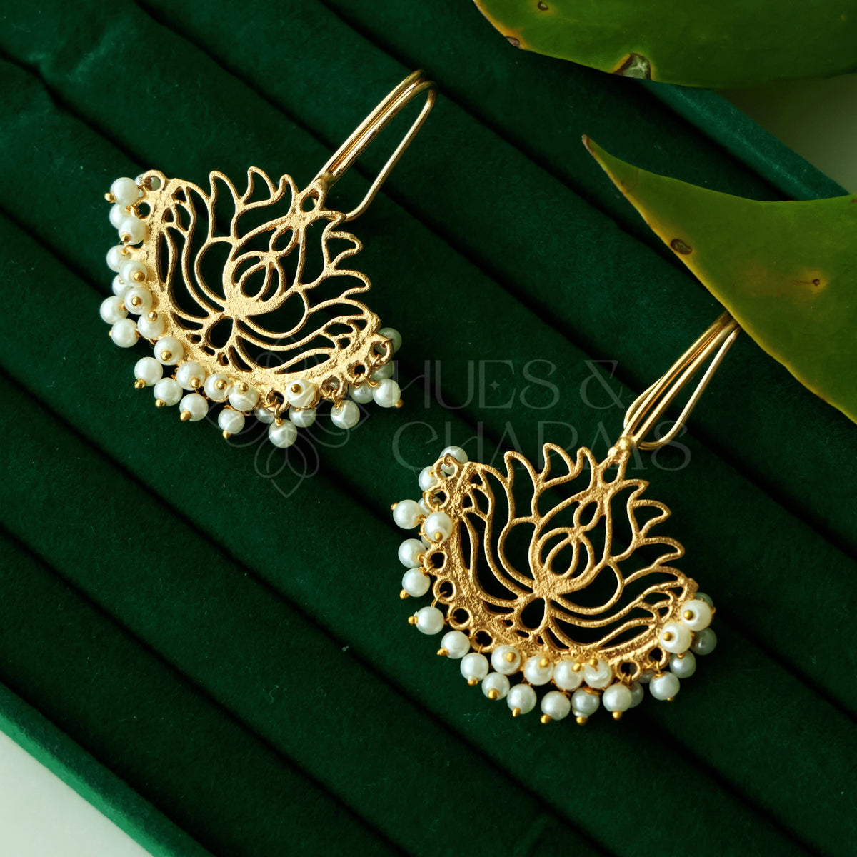GOLDEN LOTUS BUGADI WITH PEARLS