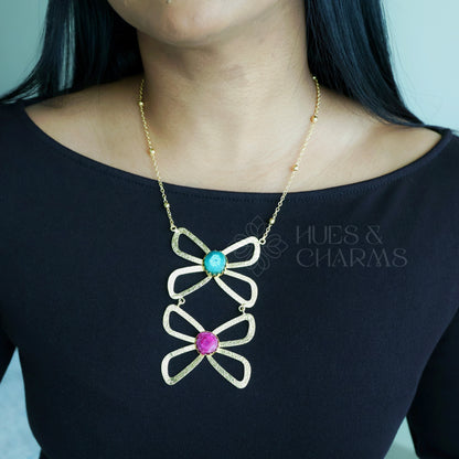 GOLDEN BUTTERFLY LONG NECKPIECE