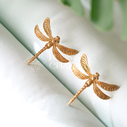 GOLDEN STATEMENT DRAGONFLY EARRINGS