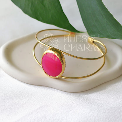 GOLDEN ADJUSTABLE OVAL BANGLE (COLOURS AVAILABLE)