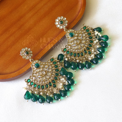 ELEGANT CLASSIC EARRINGS -GREEN