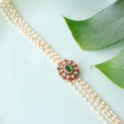GOLDEN RATNA PADMA KUNDAN PEARL CHOKER | Premium jewellery