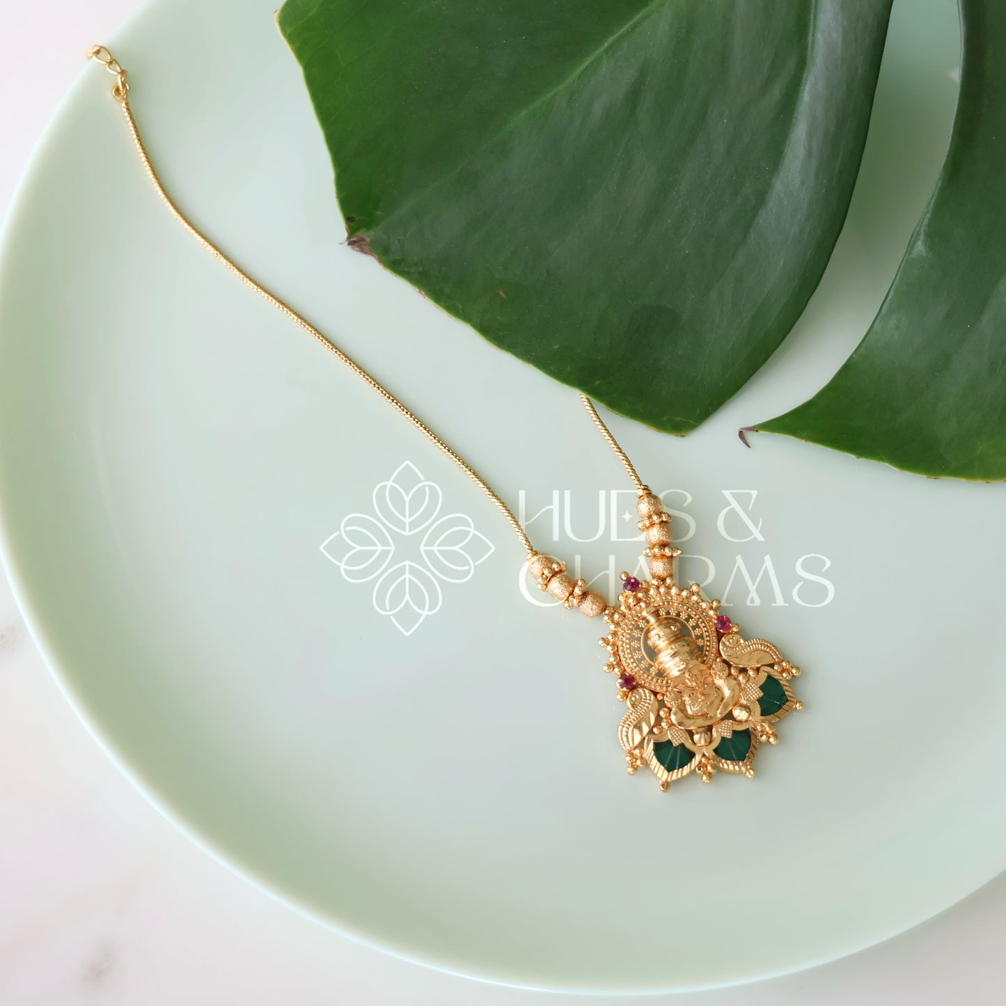 KATHAKALI PENDANT BALL NECKLACE | GOLD PLATED