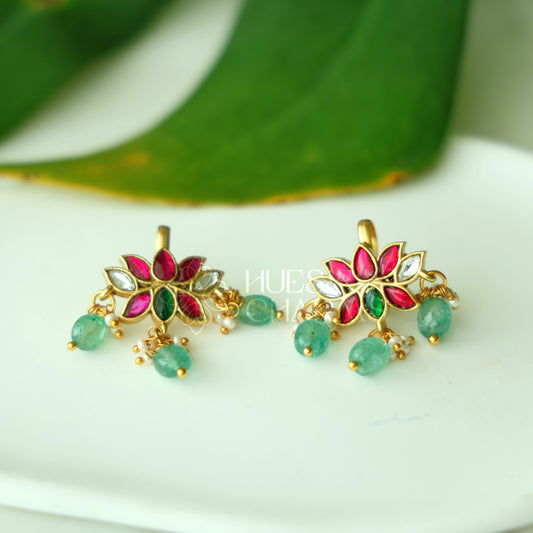 GOLDEN JADAU LOTUS BUGADI| Premium jewellery