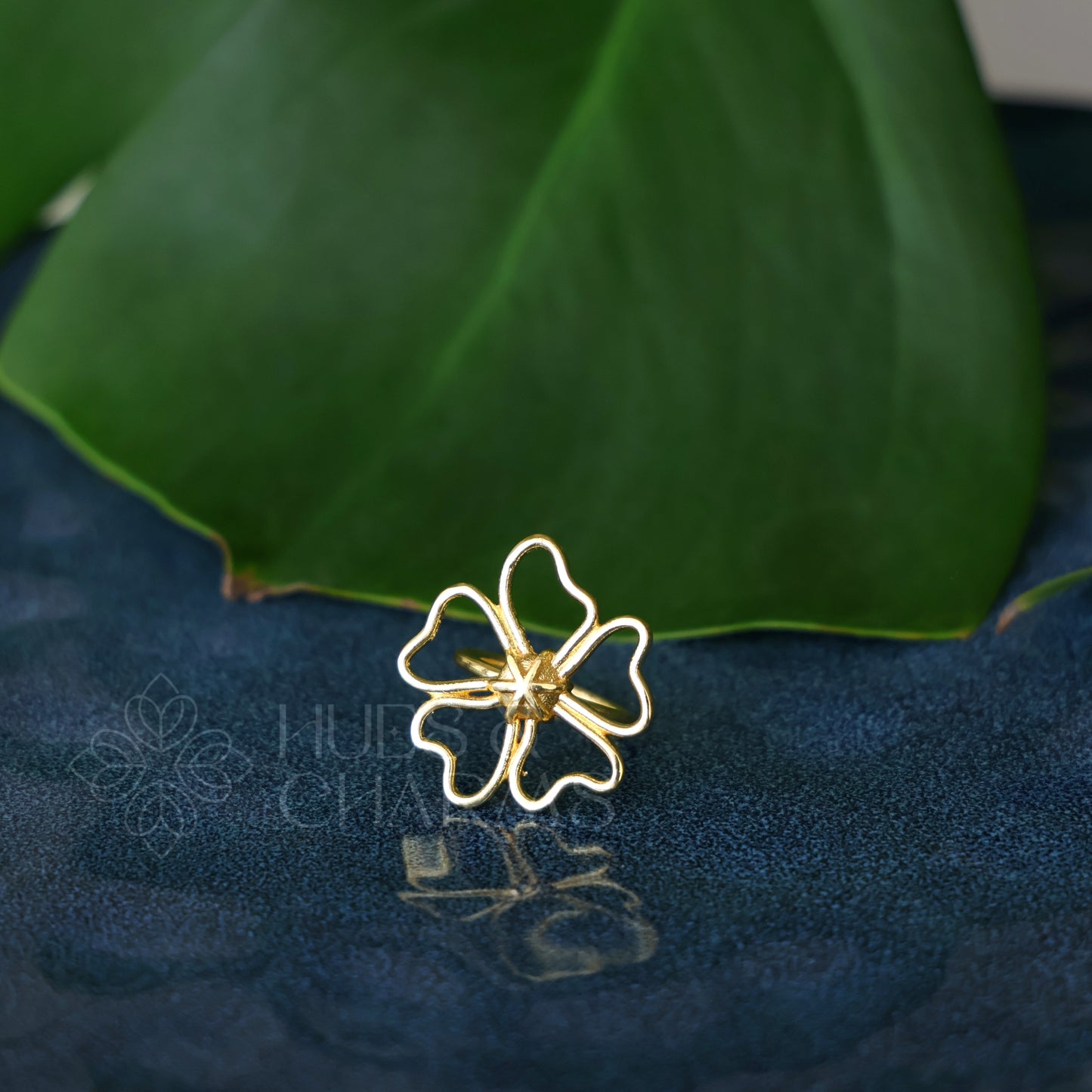 GOLDEN MEDOW PETALS ADJUSTABLE RING