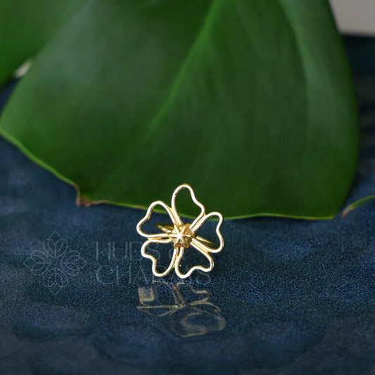 GOLDEN MEDOW PETALS ADJUSTABLE RING
