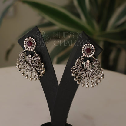 OXIDIZED MAROON EARRINGS