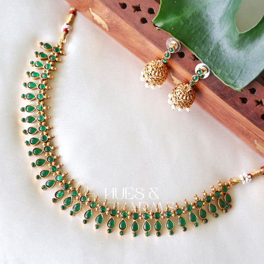 GOLDEN THULASI CHARM NECKLACE SET (COLOURS AVAILABLE)
