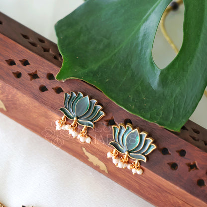 LOTUS ENAMEL GUTTAPUSALU CHOKER SET (Colours available)