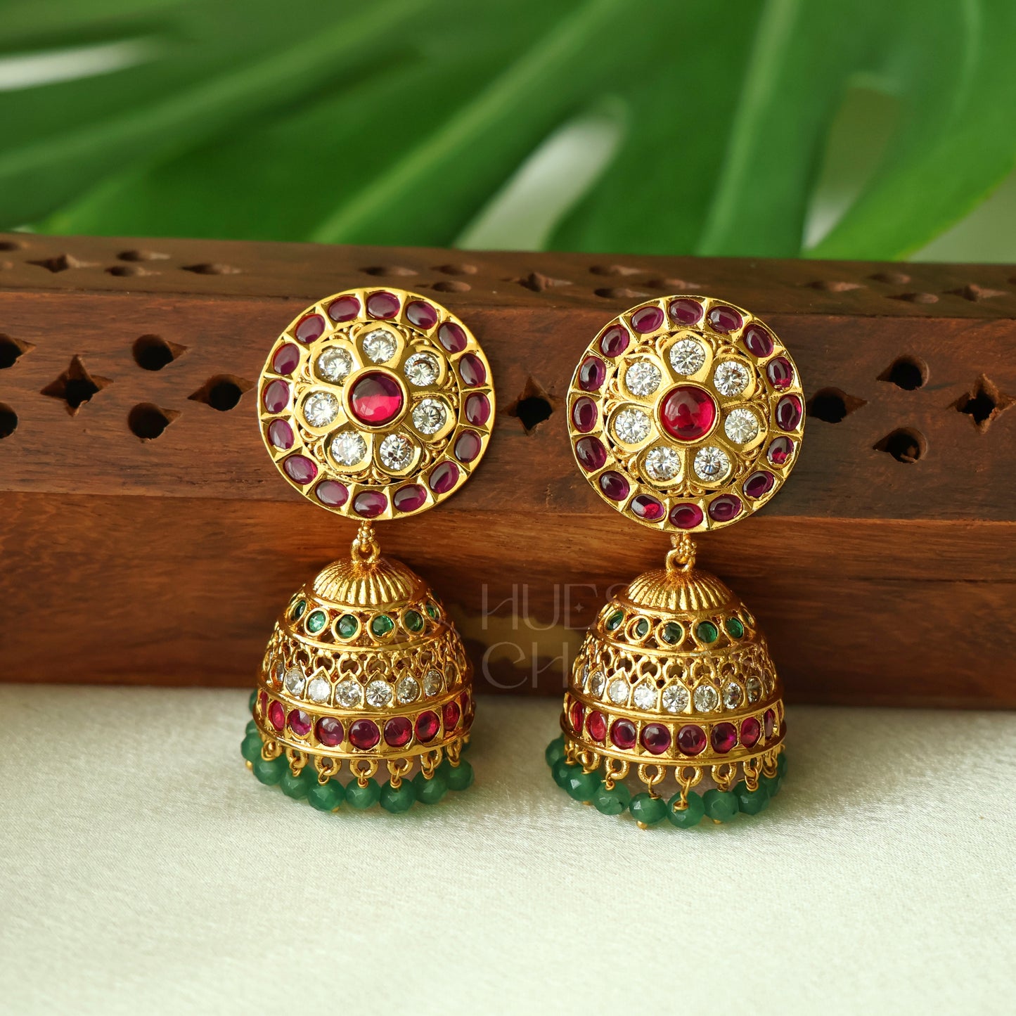 GOLDEN STATEMENT VARNIKA KEMP JHUMKA | PREMIUM JEWELLERY